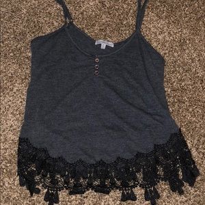 Grey top with laced bottom